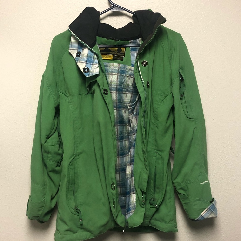 Retro Solstice Green Rain Jacket size large